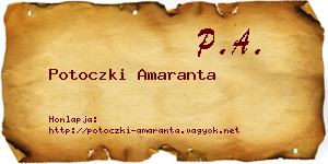 Potoczki Amaranta névjegykártya